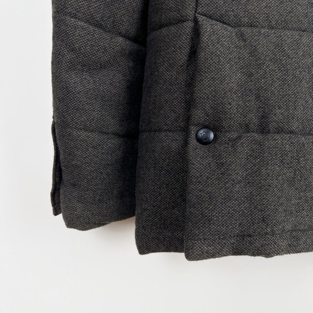 Massimo Dutti Tweed Puffer Field Jacket Coat Dark Academia Work Blazer Preppy - Picture 10 of 11